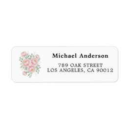Etiqueta Blush Pink Peony Floral Return Address Labels