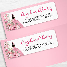 Etiqueta Blush Pink Quinceanera Return Address