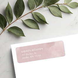 Etiqueta Blush Rosa Dirección de Retorno de Acuarela