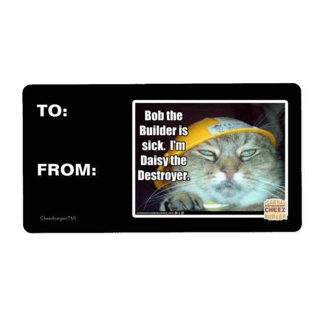 Etiqueta Bob el Constructor está enfermo (Frente)