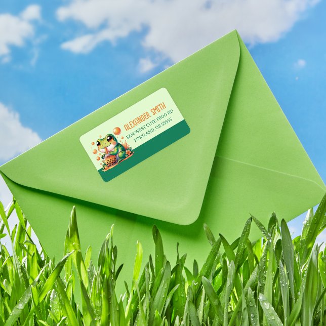 Etiqueta Boba Naranja de bebedor de rana verde (Subido por el creador)