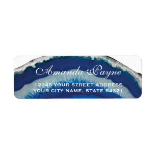 Etiqueta Boda Agate azul
