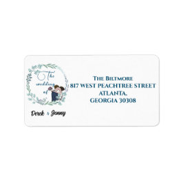 Etiqueta Boda amante azul