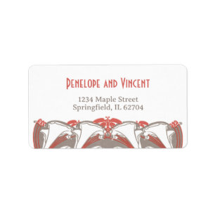 Etiqueta Boda Art Nouveau Calla Lily Elegance