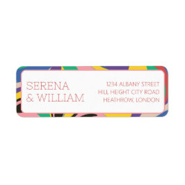 Etiqueta Boda artístico abstracto colorido