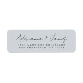 Etiqueta Boda azul Pastel con guión elegante