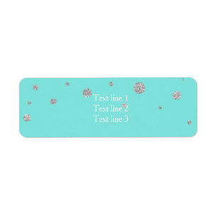 Etiqueta Boda Azul Turquesa y Lazo