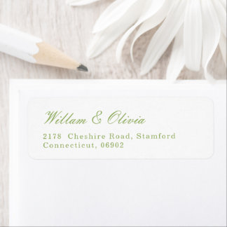 Etiqueta Boda blanca y verde 