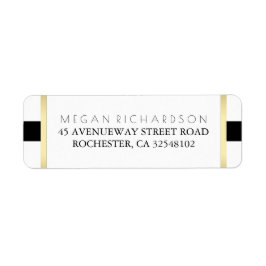 Etiqueta Boda blanco y negro de oro