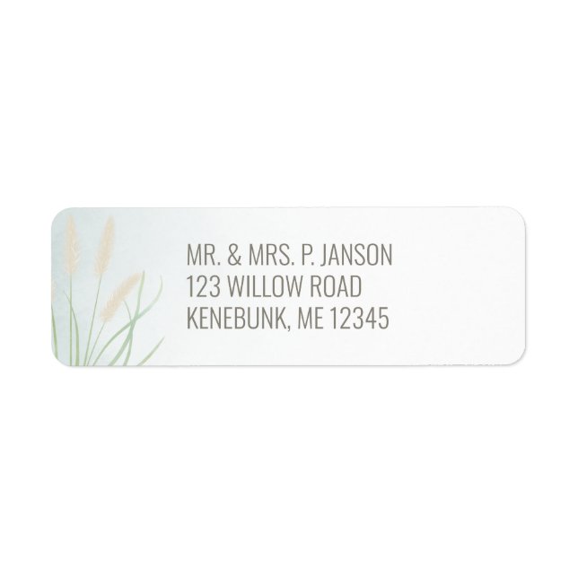 Etiqueta Boda Botánico Costero (Frente)