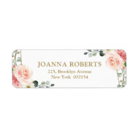 Boda botánico geométrico de oro floral rosa Rubor