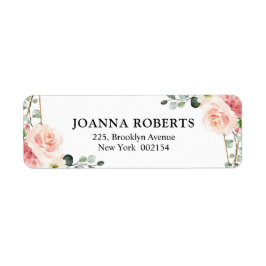 Etiqueta Boda botánico geométrico de oro floral rosa Rubor