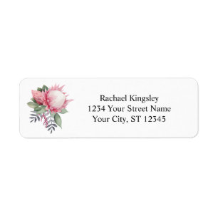 Etiqueta Boda botánico King Protea Watercolor
