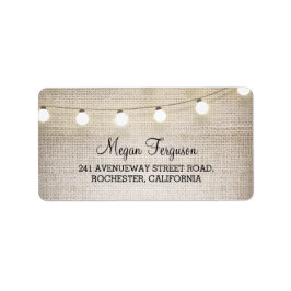 Etiqueta Boda Burlap String Lights