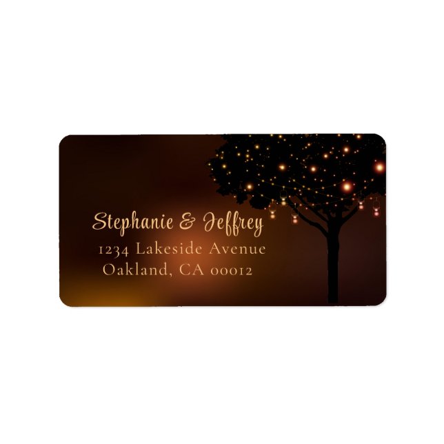 Etiqueta Boda Celestial Autumn Night String Light (Frente)