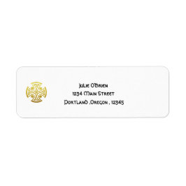 Etiqueta Boda Celta Faux Gold Knot Cross