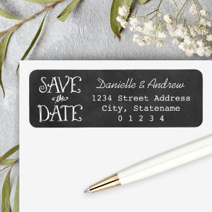 Etiqueta Boda Chalkboard Save the Date