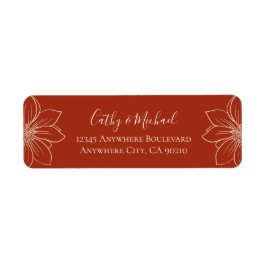 Etiqueta Boda chino floral rojo Boho