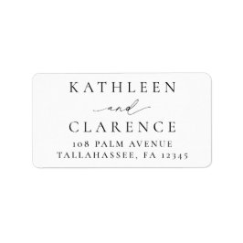 Etiqueta Boda clásica elegante en blanco y negro