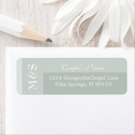 Etiqueta Boda con guión chic moderno simple salvia
