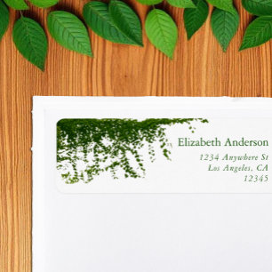 Etiqueta Boda con hiedra colgante verde