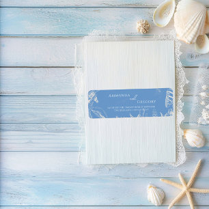 Etiqueta Boda con tema de océano con toile azul