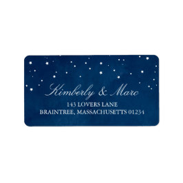 Etiqueta Boda de acuarela azul de Star | Dirección