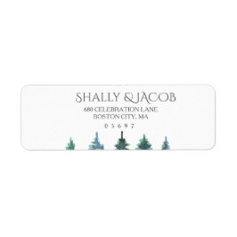 Etiqueta Boda de acuarela de invierno