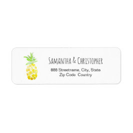 Etiqueta Boda de acuarela de piña