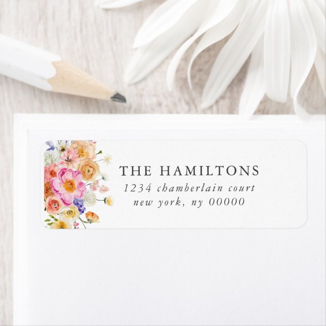 Etiqueta Boda de acuarela elegante y baluchi (In situ)