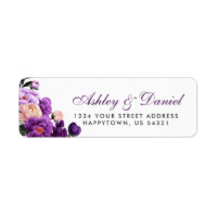 Boda de acuarela floral púrpura ultra violeta P