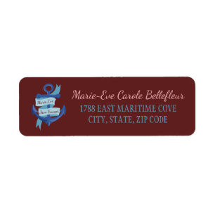 Etiqueta Boda de ancla azul Bonito