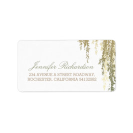 Etiqueta boda de árbol de sauce