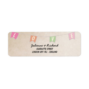 Etiqueta Boda de banner de Bunting Vintage festivo