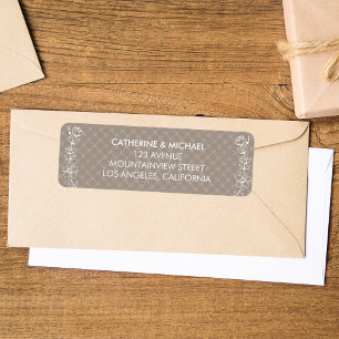 Etiqueta Boda de Beige Wildflower Bohemira