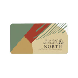 Etiqueta Boda de bloque de color ID otoño740