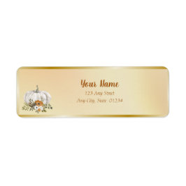 Etiqueta Boda de calabaza de roya blanca otoño