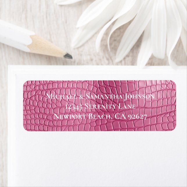Etiqueta Boda De Cocodrilo Falso Rosa Animales Regalo Despe (In situ)