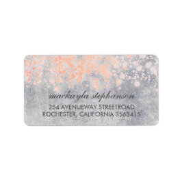 Etiqueta Boda de confetti rosado de época