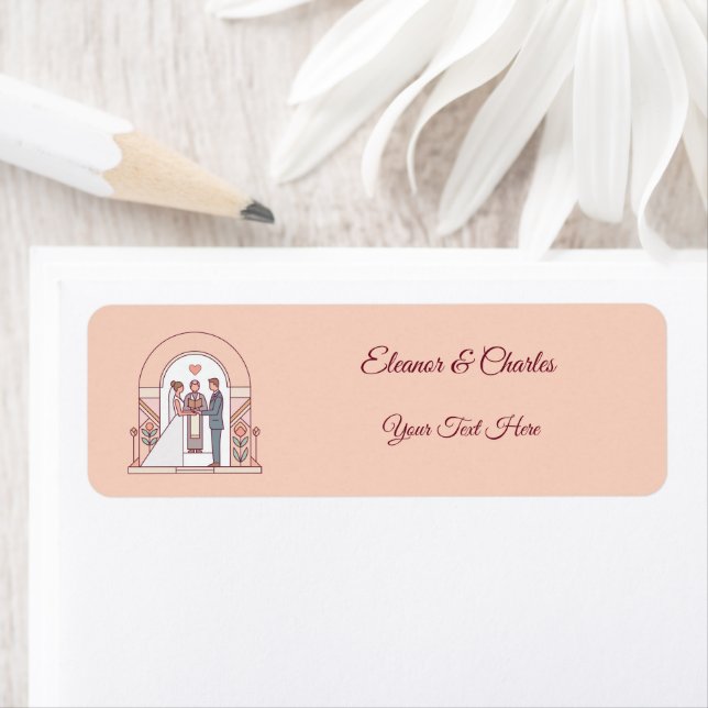 Etiqueta Boda de Cuento de Art Deco (In situ)