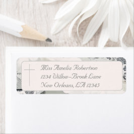 Etiqueta Boda de encaje rosa champagne