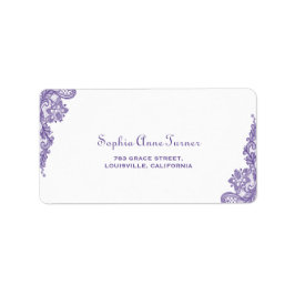 Etiqueta Boda de encaje ultravioleta moderno