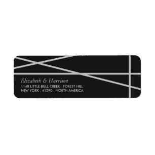 Etiqueta Boda de estilo geométrico simple