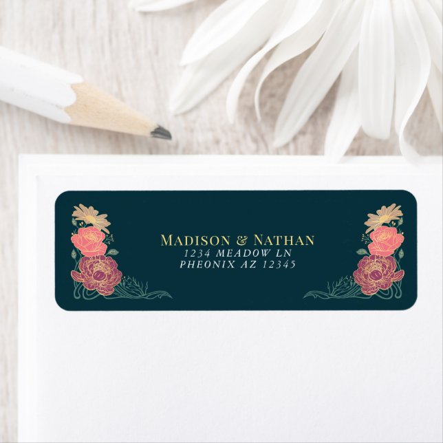 Etiqueta Boda de fantasía en jardín floral encantado (In situ)