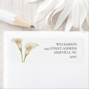 Etiqueta Boda de Flor de Lirios de Calla Blanca Moderna