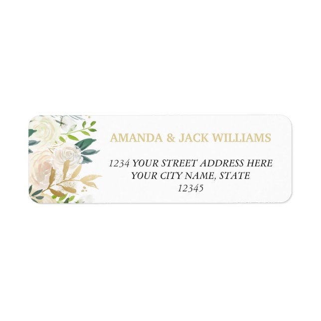 Etiqueta Boda de Floral de Ivory Bouquet (Frente)