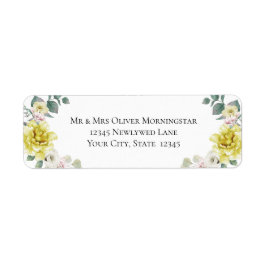 Etiqueta Boda de flores amarillas