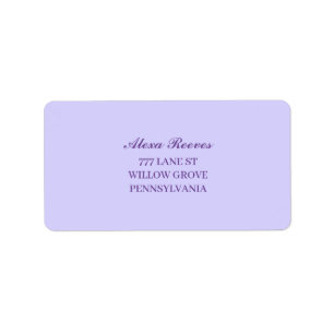 Etiqueta Boda de flores de lila morado claro elegante