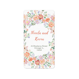 Etiqueta Boda de flores florales de primavera