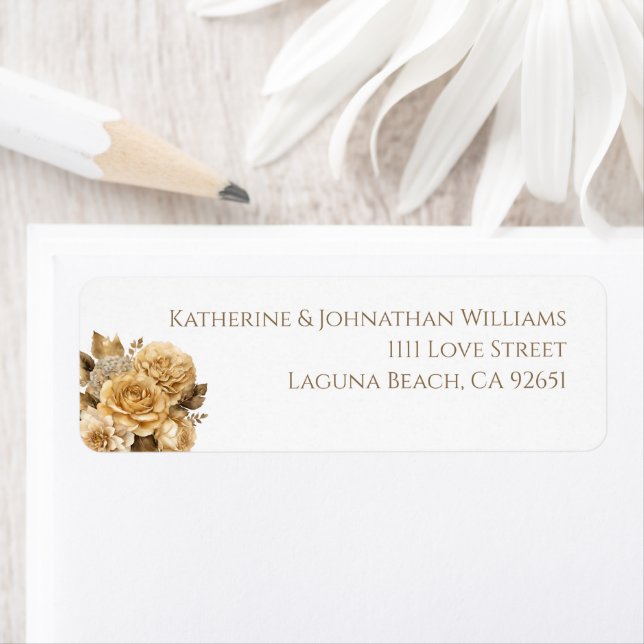 Etiqueta Boda de flores neutras (In situ)